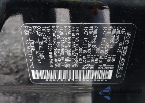 2023 Nissan Rogue Sv Intelligent Awd z USA, uszkodzony, nr VIN JN8BT3BB1PW485860